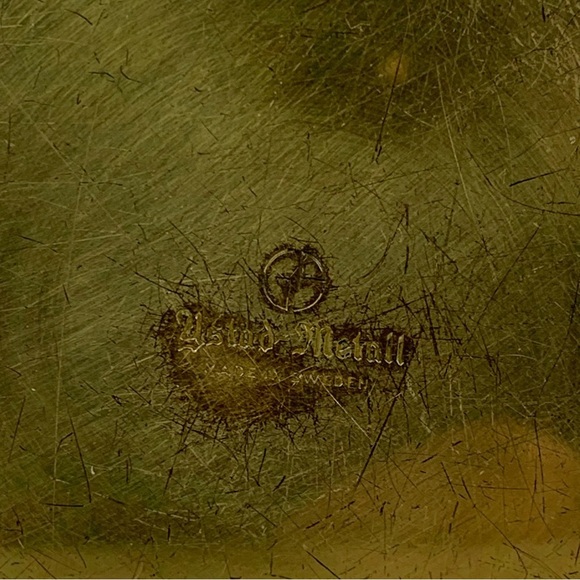 Ystad Metall Brass Candle Holder Flower Tulip 2 Arms Sweden MCM Vtg Scandinavian - Picture 8 of 10